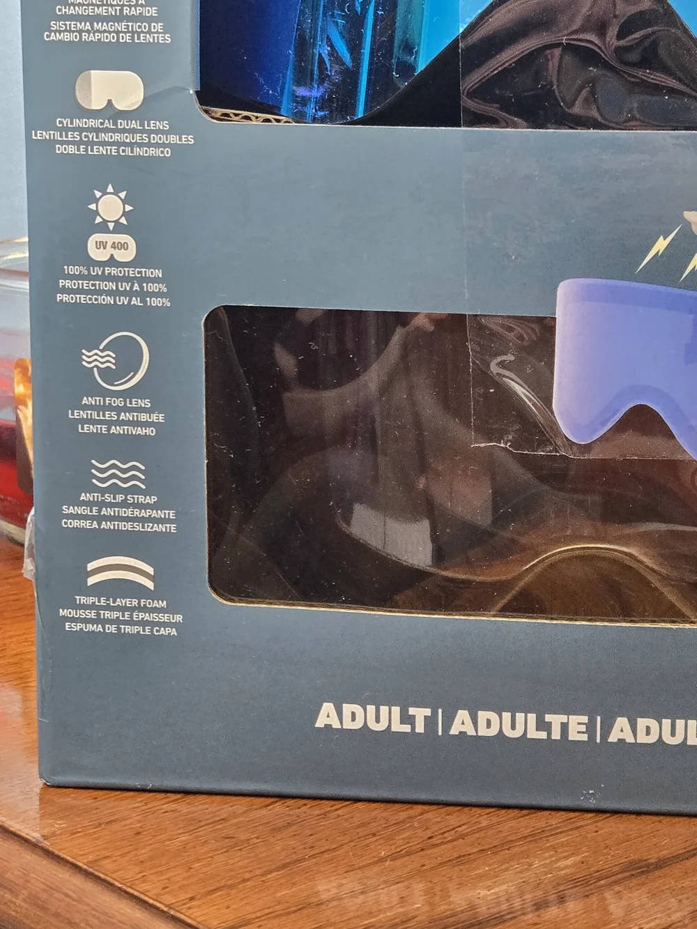 Bluesky Adult Ski Goggles Magnetic Lens Snowboard Blue Mirror + Extra Lens‎ NIB